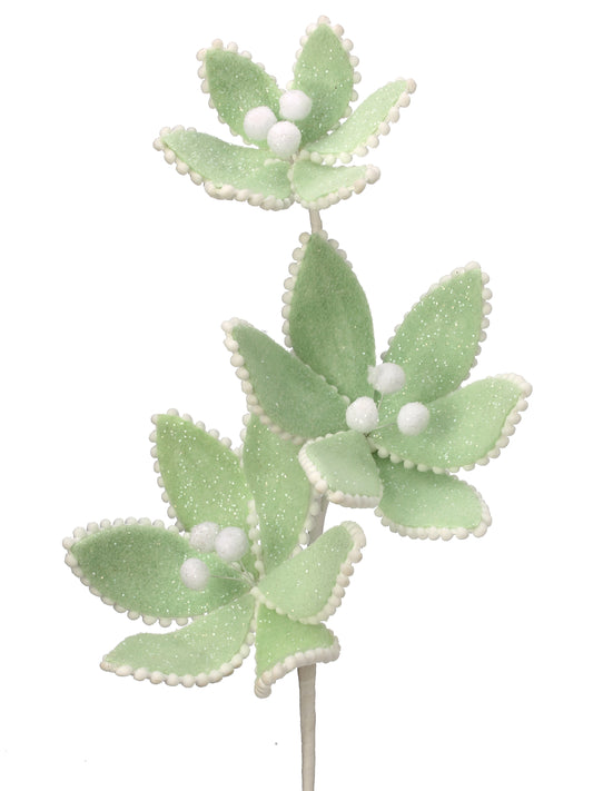 Frosted Triple Candy Poinsettia Stem (2')