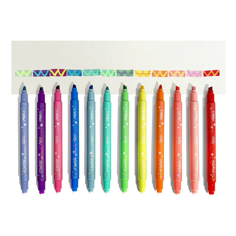 Switch-Eroo Sparkle Glittery Color Changing Markers - Set of 12