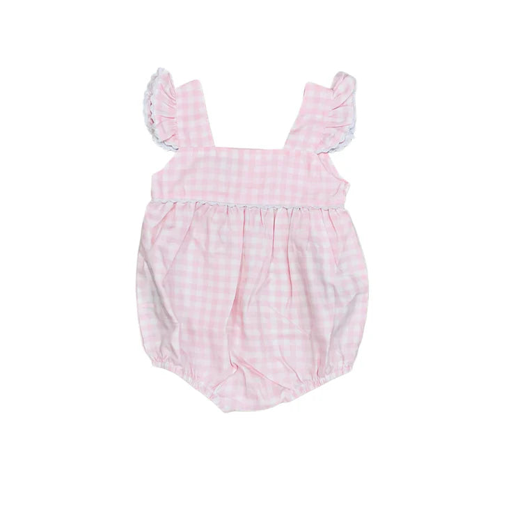 Pink Gingham Bubble w/ Ric Rac Trim