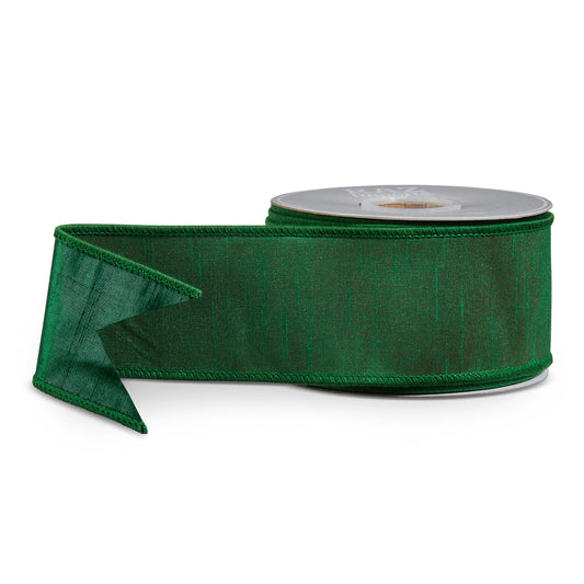2.4" x 10 Yds Green Wired Ribbon
