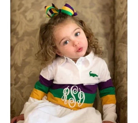 Mardi Gras Long Sleeve Rugby Dress