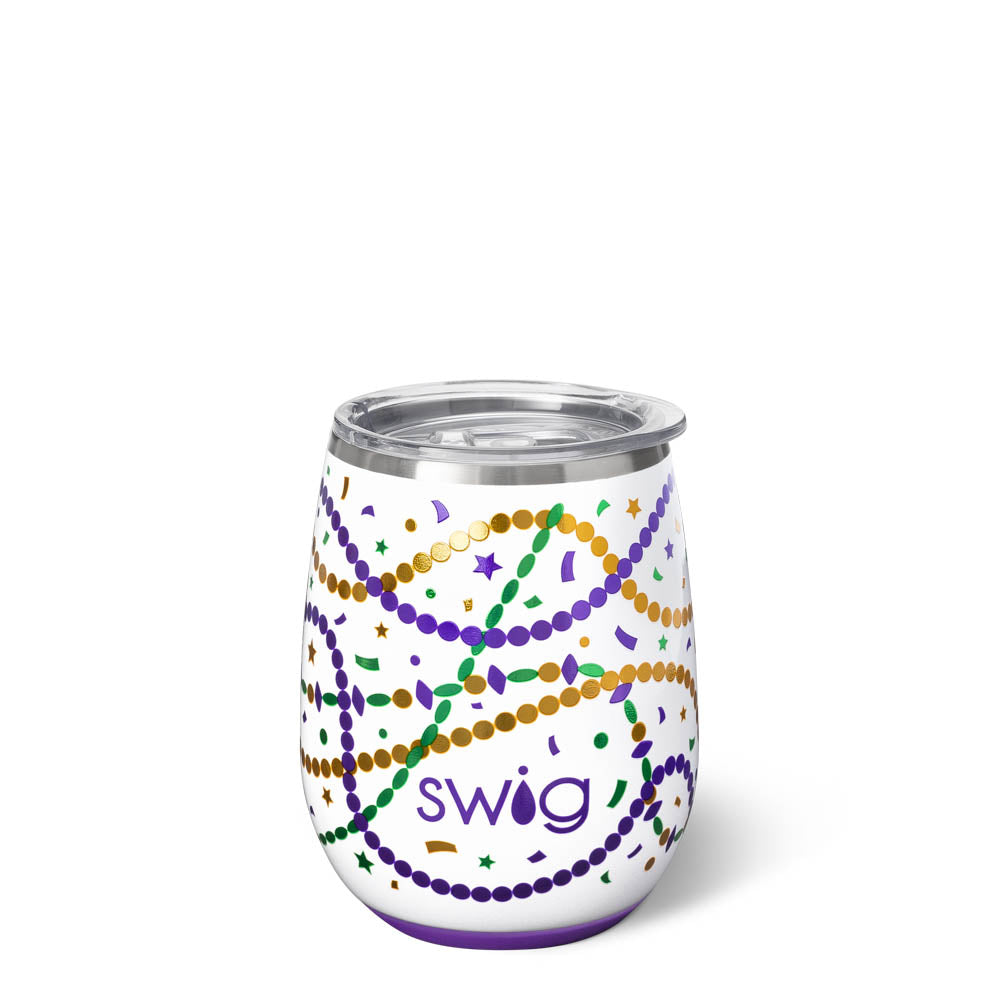 Mardi Gras Stemless Wine Cup (14oz)