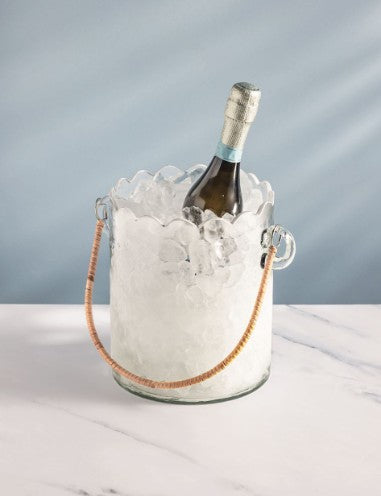 Scalloped Glass Ice Bucket
