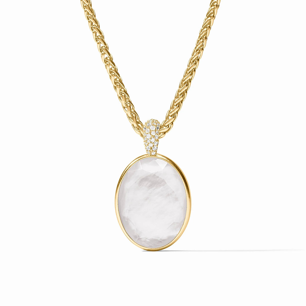 Stardust Statement Necklace Iridescent Clear Crystal