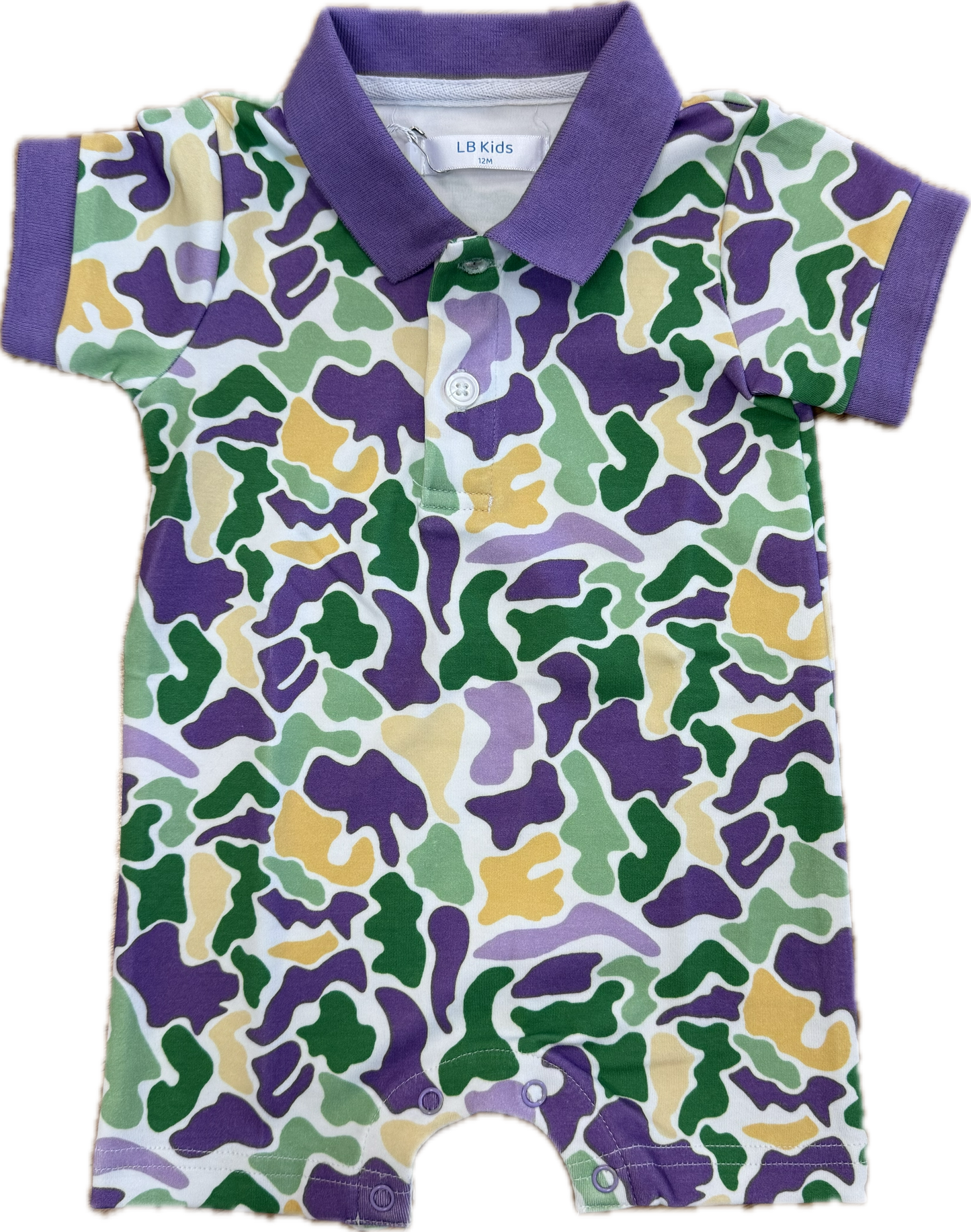 Mardi Gras Camo Polo Shortall