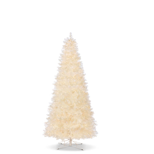 7.5' Crystal Iridescent White Pine with Cluster LED Lights