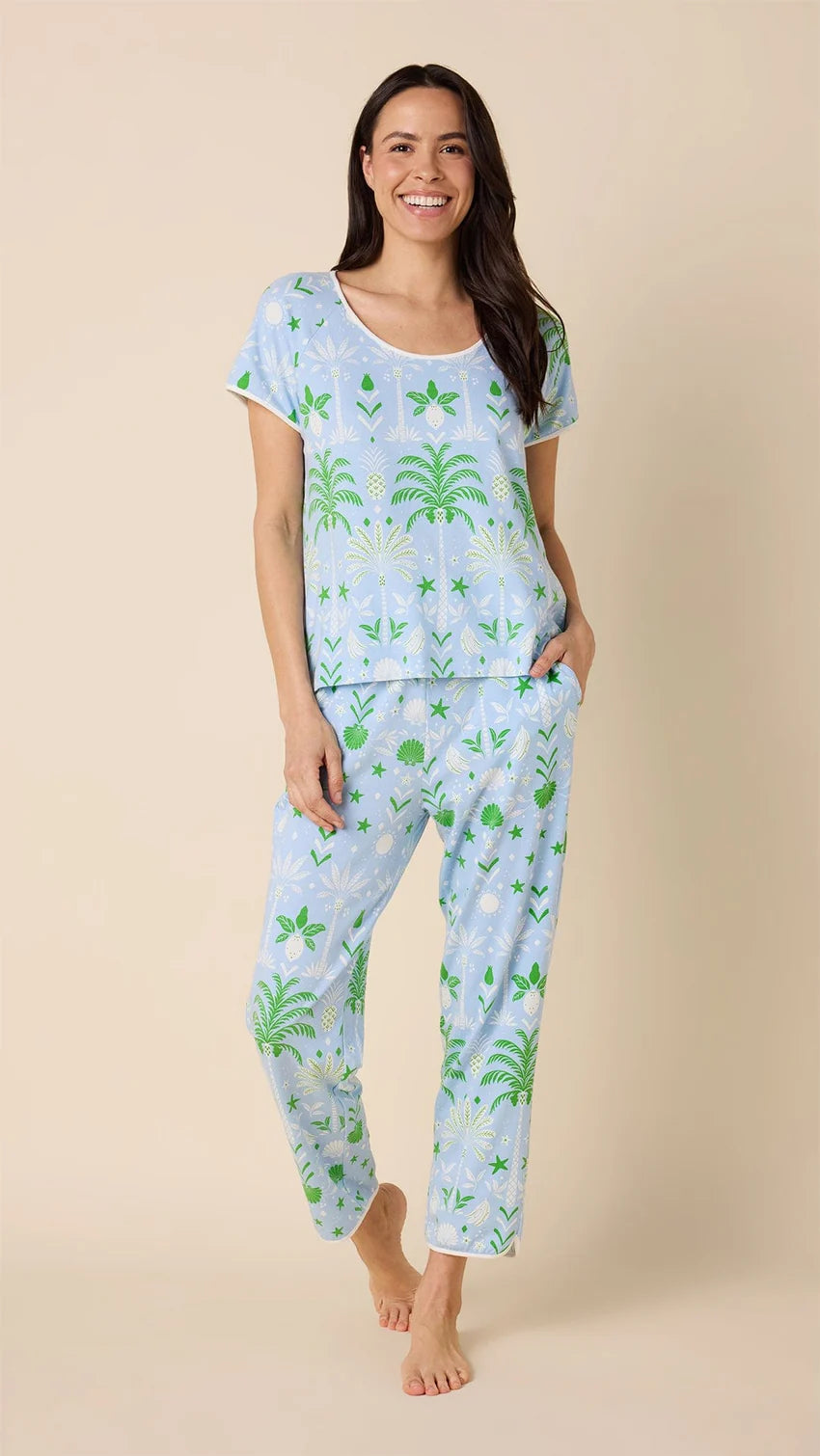 Pima Knit Short Sleeved Simple Set
