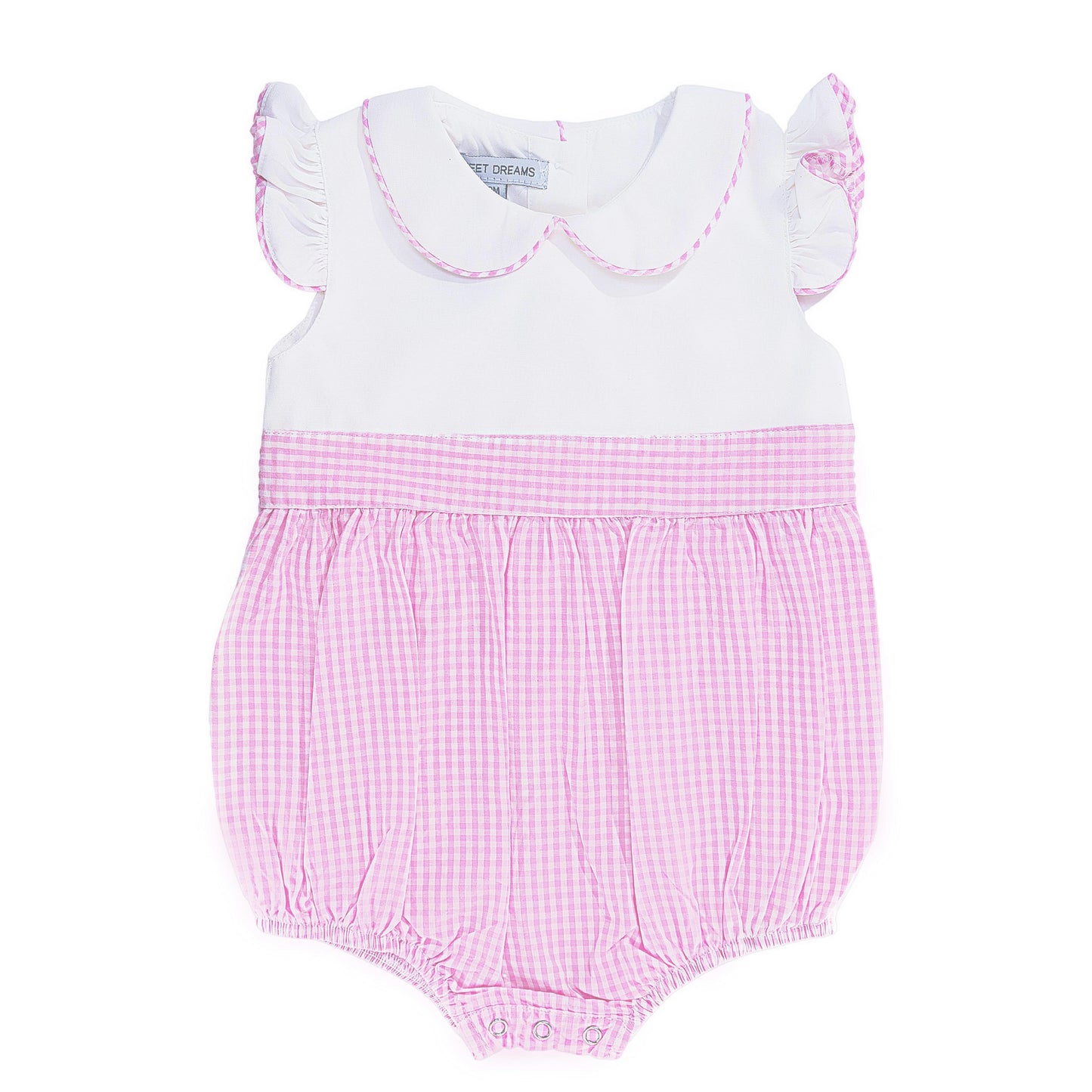 White & Pink Gingham Bubble
