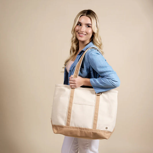 Signature Canvas Tote- Beige