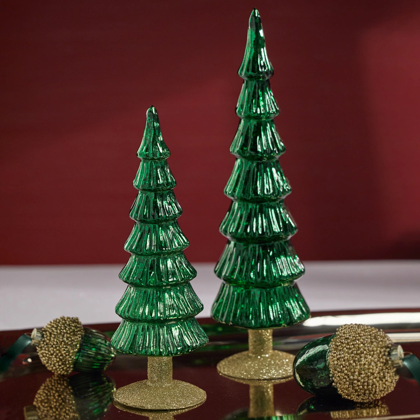 Miramonti Glass Tree on Gold Glitter Base