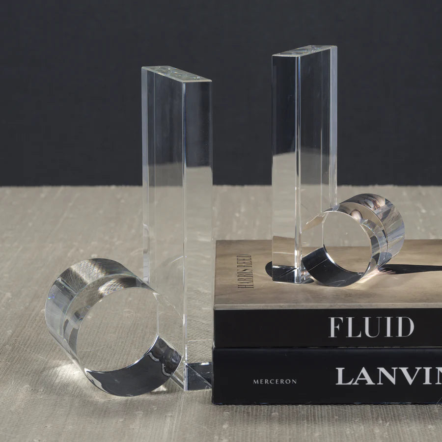 Rolled Crystal Bookends