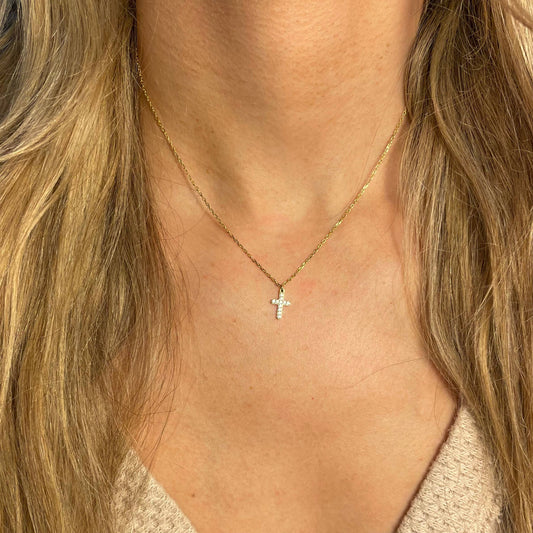 Crystal Cross Necklace- Waterproof