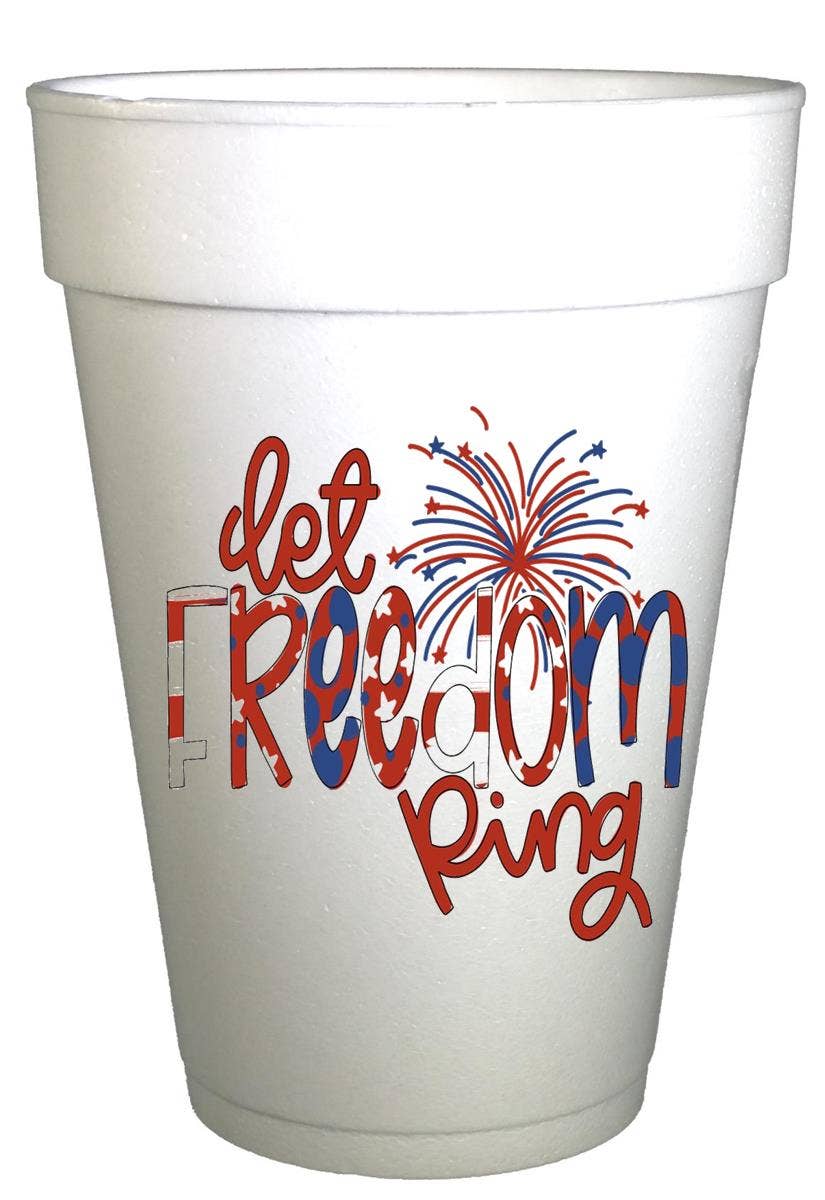 Let Freedom Ring Fireworks Patriotic Cups