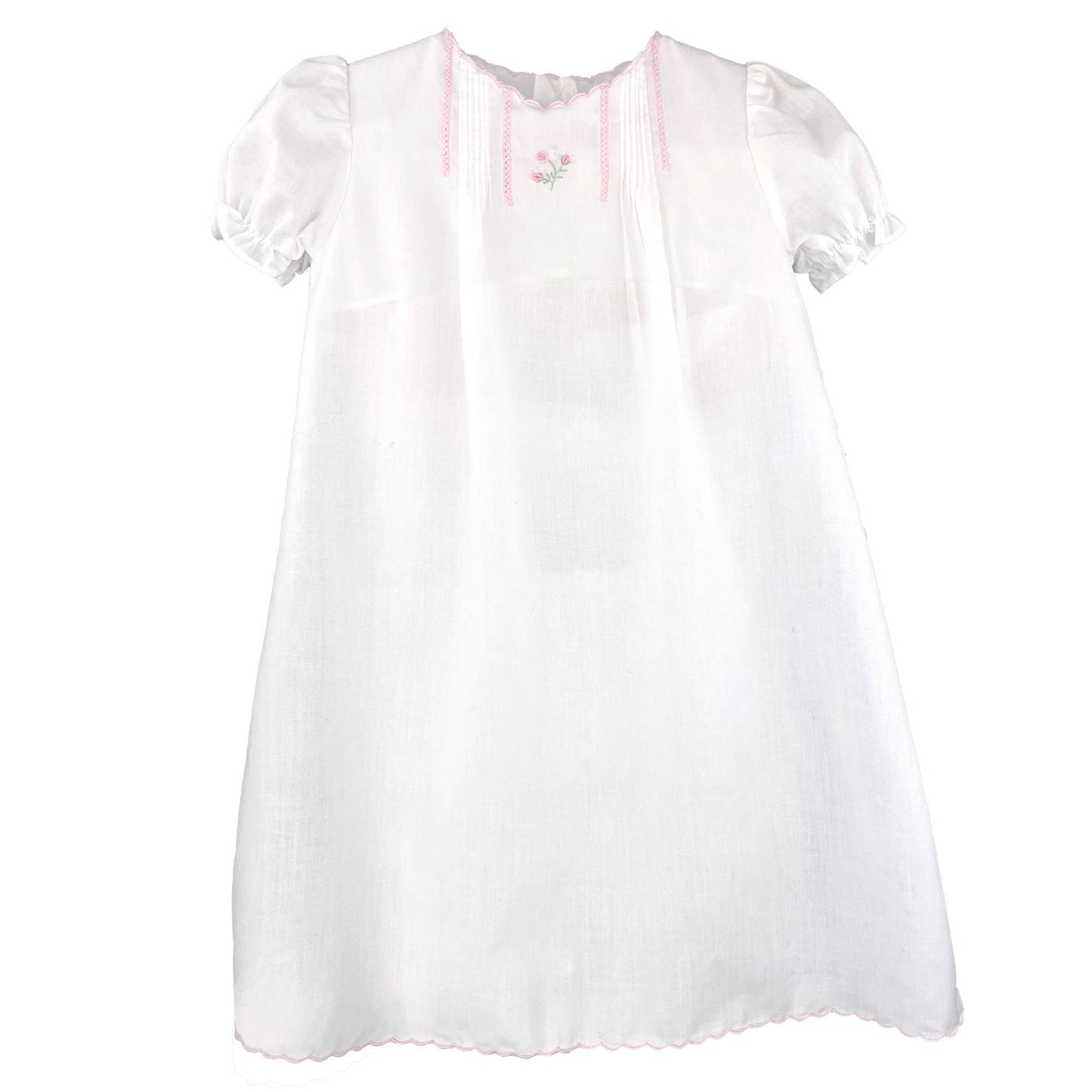 Flower Embroidered Heirloom Daygown: White / Newborn