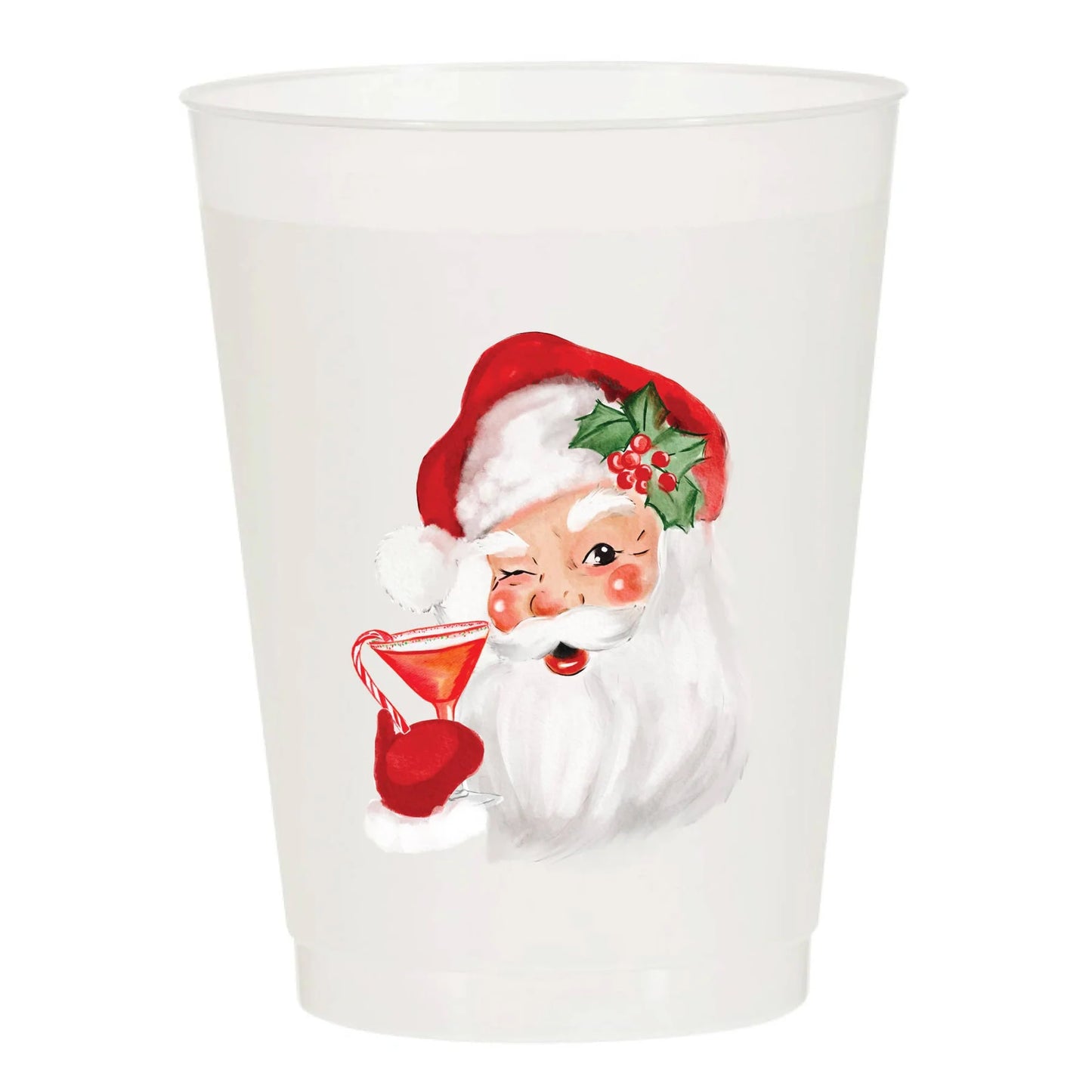 Santa Martini Christmas Frosted Cups (pack of 6)
