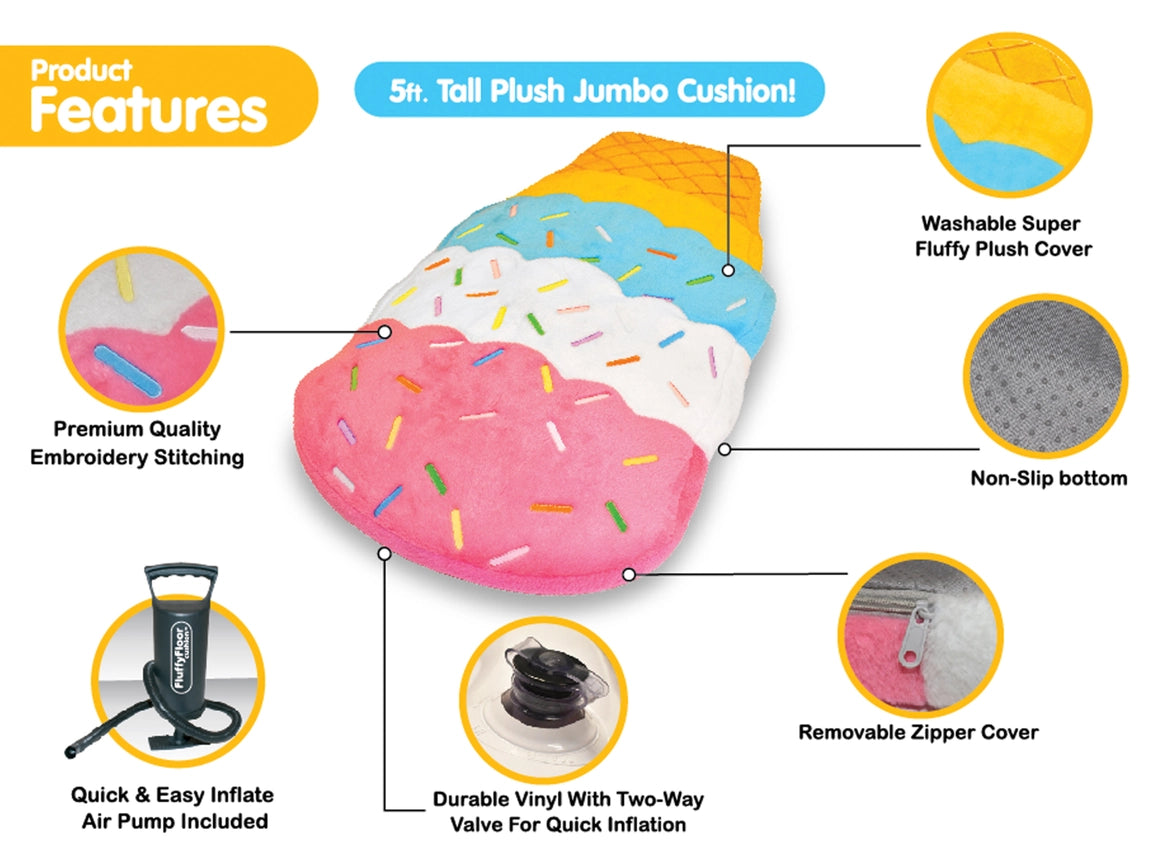 Ice Cream Fluffy Floor Cushion