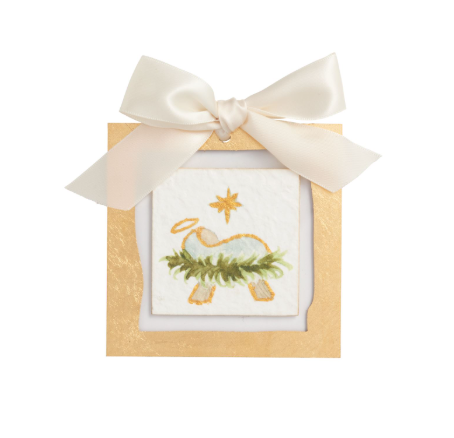 Baby Jesus Gold Painted Acrylic Ornament