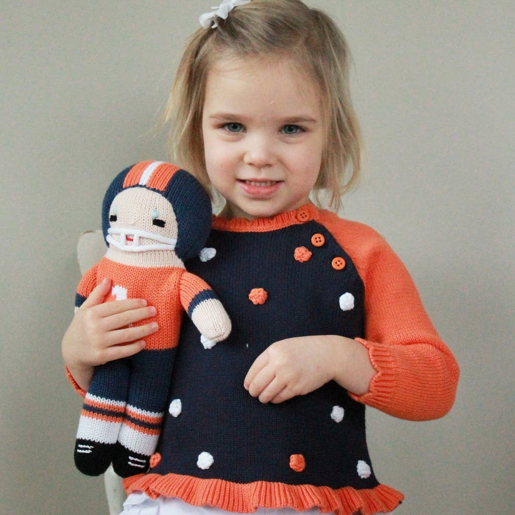 Football Player Knit Dolls: Purple/Gold