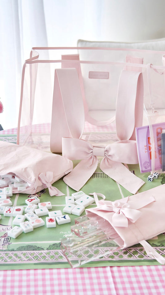 Case-Mate Mahjong Jelly Tote Set - Ballet Pink Bow