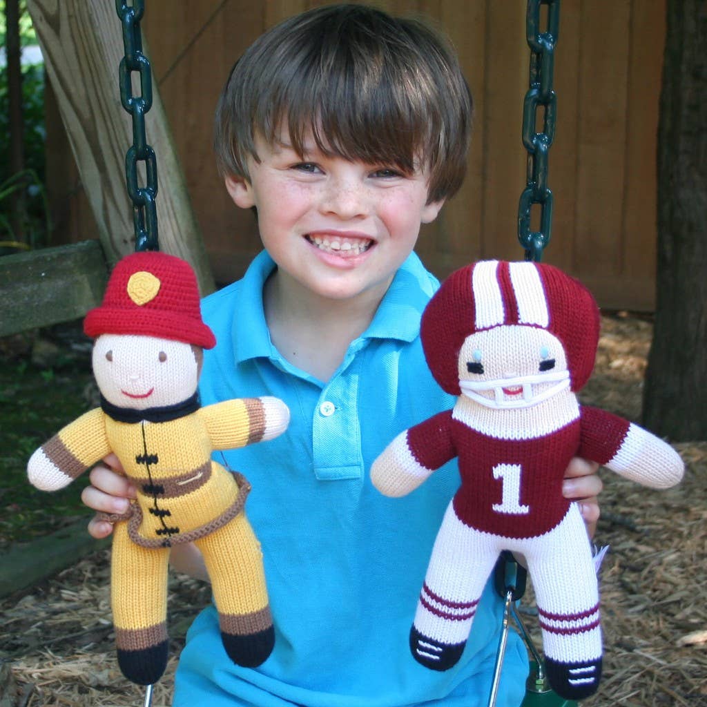Football Player Knit Dolls: Purple/Gold