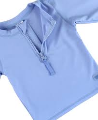 Periwinkle Blue Long Sleeve Zipper Rash Guard