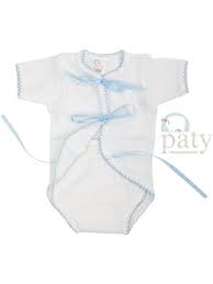 Paty Short sleeve creeper with ribbon ties