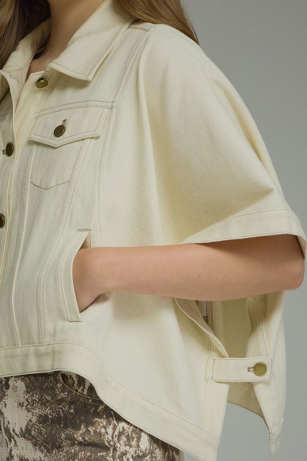 Avary Ecru Denim Short Sleeve Jacket