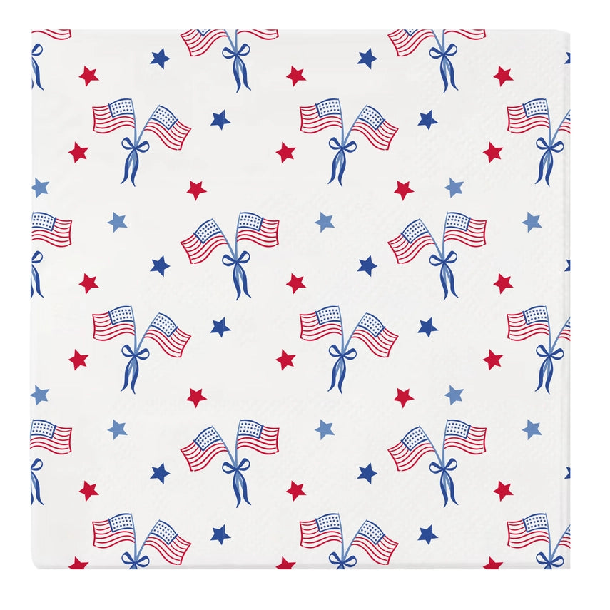 American Flag Cocktail Napkin