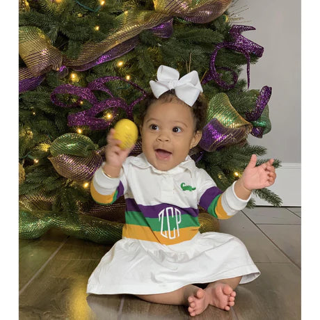 Mardi Gras Long Sleeve Rugby Dress