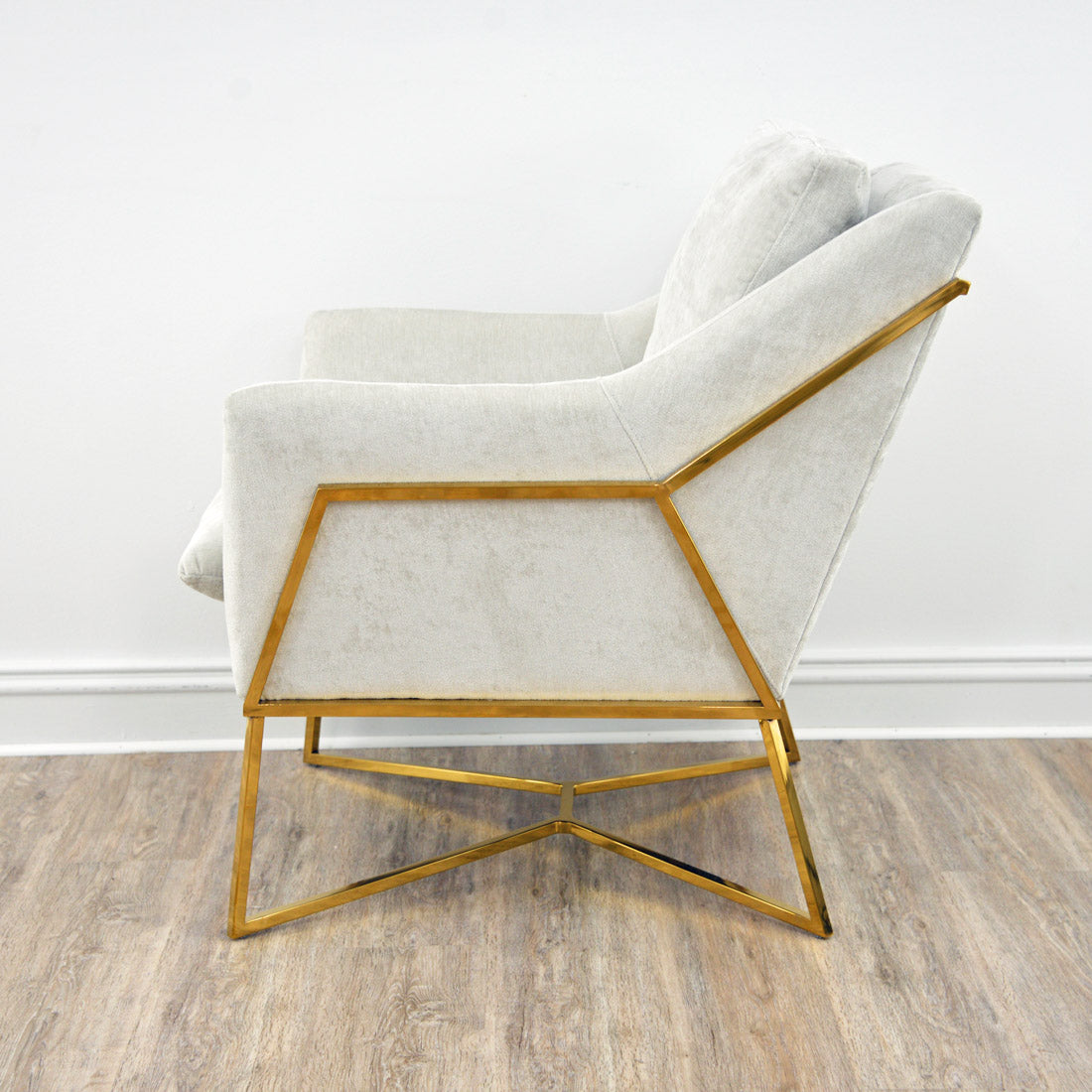 Gold Hazel Chair with Gray Cushion