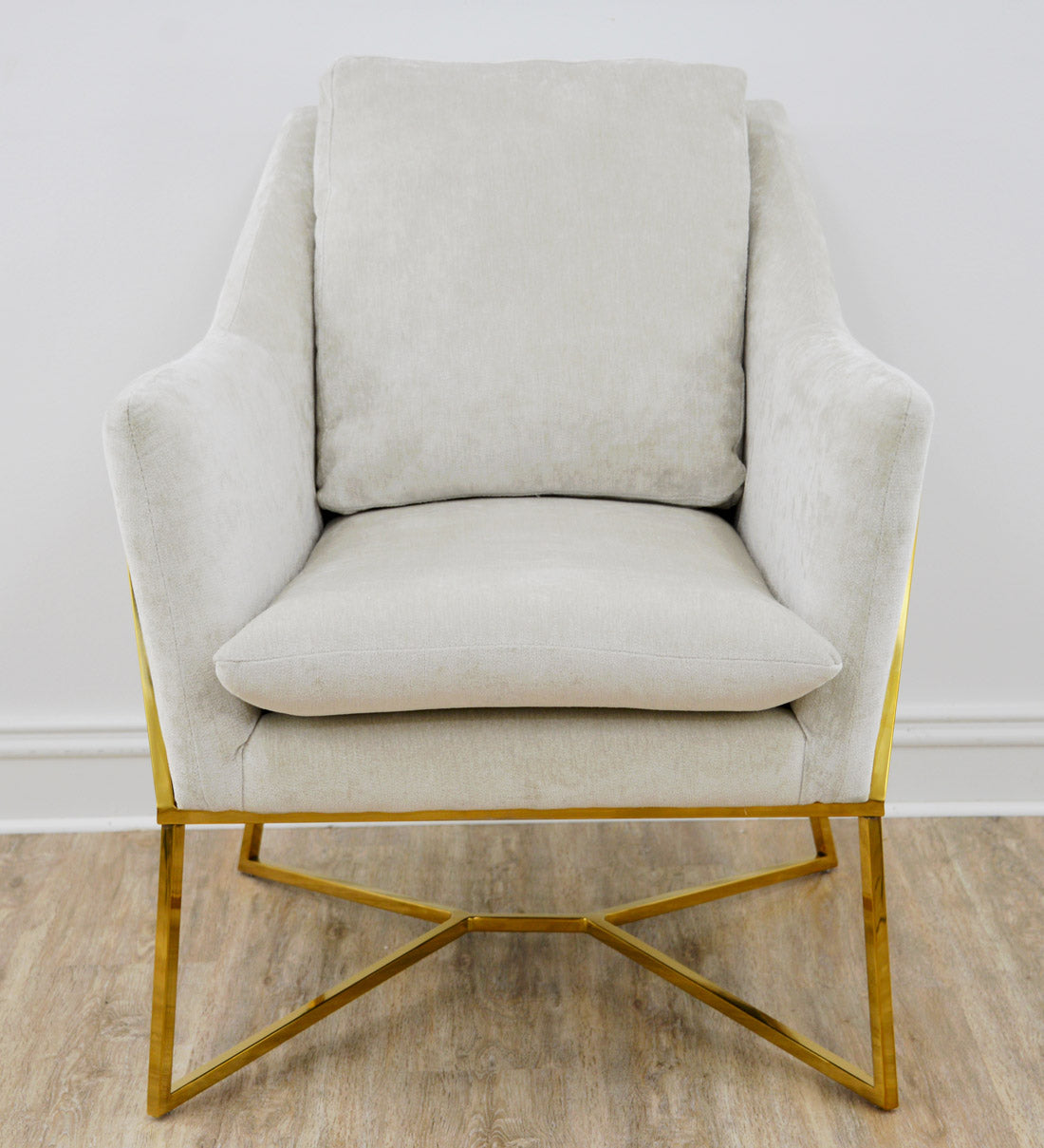 Gold Hazel Chair with Gray Cushion