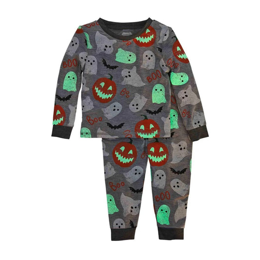Gray Glow-In-The-Dark Halloween Pajama Set