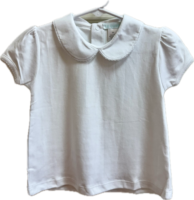 Girls' ss cotton collared shirt