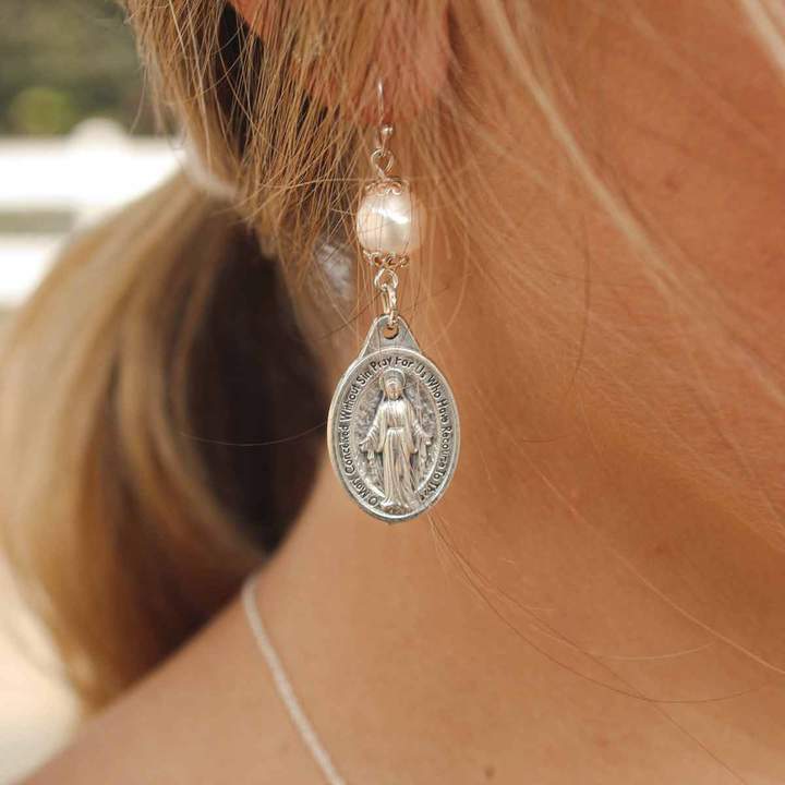 MSMH Miraculous Mary Pearl Earrings