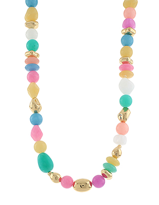 Multi Pastel and Gold Acrylic Necklace