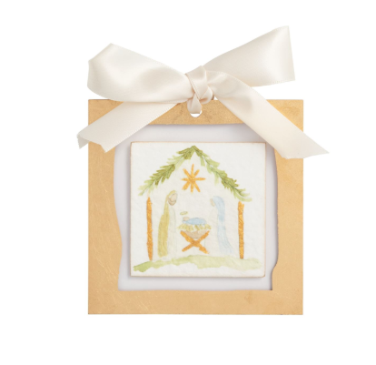 Nativity Gold Painted Acrylic Ornament