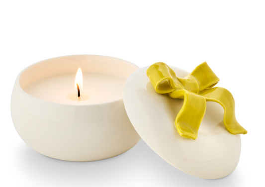 Oleander Oak Bow Ceramic Candle