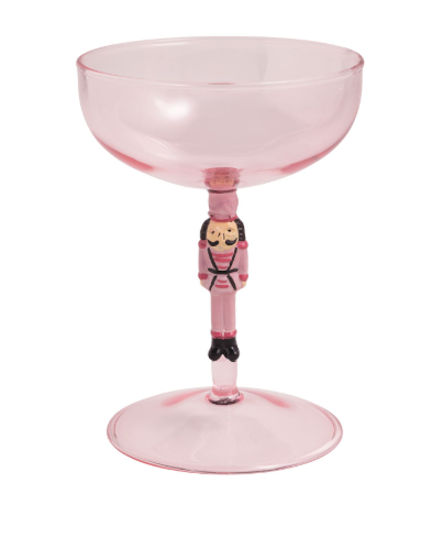 Pink Nutcracker Coupe Glass