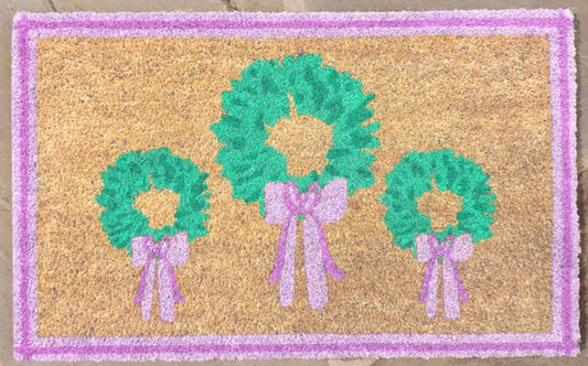 Rosy Wreaths Door Mat