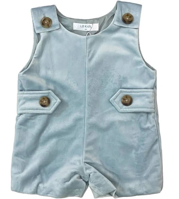 Ice Blue Velvet Shortall