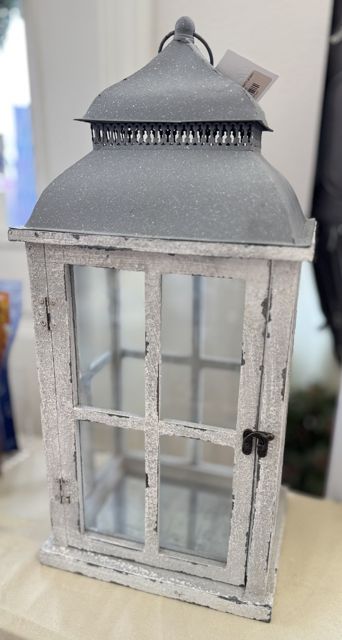 Large Grey & Cream Lantern