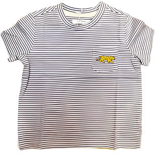 Purple Stripe Tiger Embroidered Crewneck
