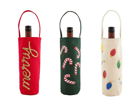 Tinsel & Sequin Wine Bags