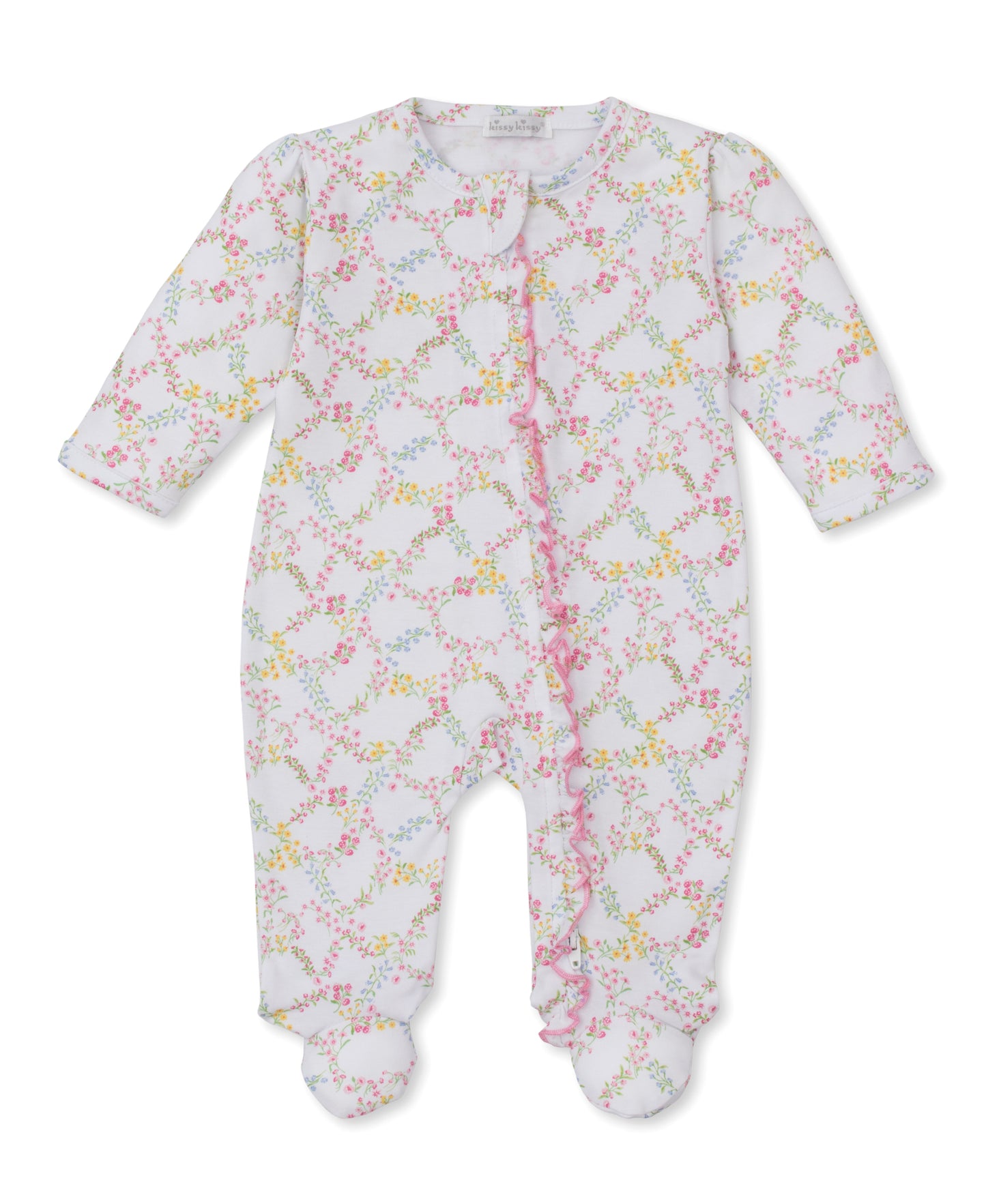 Kissy Kissy Garden Trellis Floral Footie w/ Zip