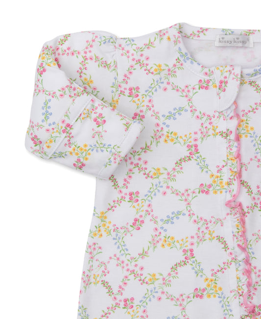 Kissy Kissy Garden Trellis Floral Footie w/ Zip