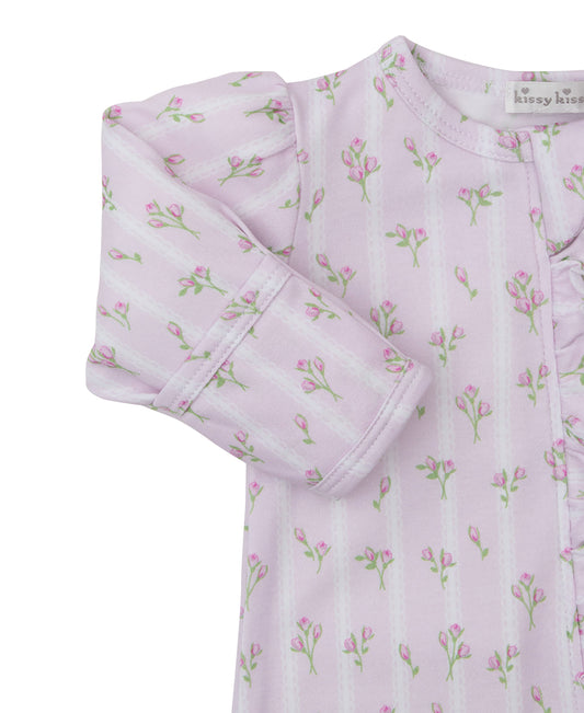 Kissy Kissy Ribbon Stripe Bouquets Footie w/ Zip