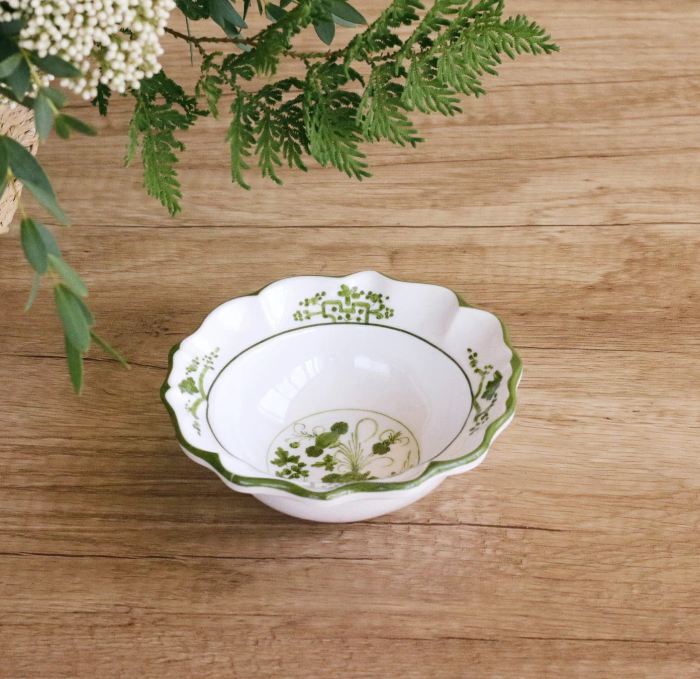 VIDA Faenza Mini Bowl (Green and White)