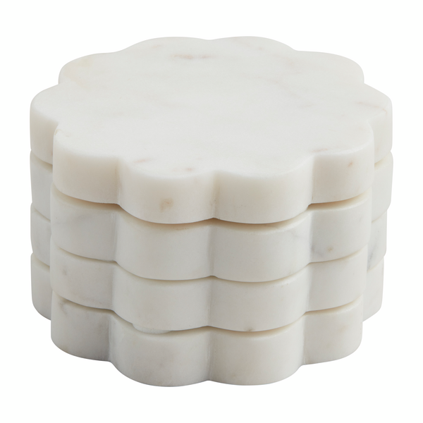 Scallop marble Coaster Set