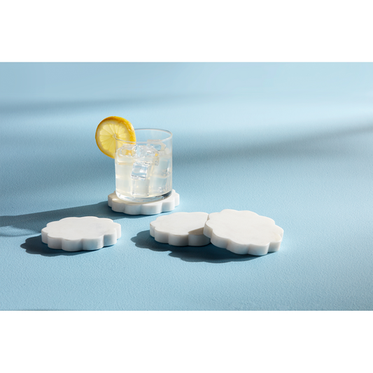 Scallop marble Coaster Set