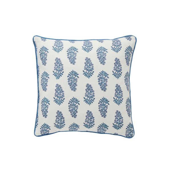 Dianthus print bue pillow